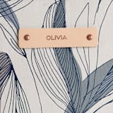 "Casual style" - Snap Tote in Pond by Lucrecia Caporale - Tag Detail