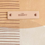 "Shape Stack" - Snap Tote in Melon by Michelle Taylor - Tag Detail