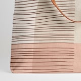 "Shape Stack" - Snap Tote in Melon by Michelle Taylor - Fabric Detail