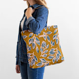 "Wandering" - Snap Tote in Mustard by Alicia Schultz - On Model