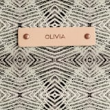 "zigzag" - Snap Tote in Mocha by Miranda Mol - Tag Detail