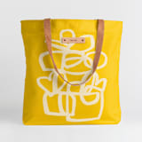 "Shop Local" - Snap Tote in Yellow by Carol Barber - Snap Tote