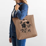 "Wildflowers" - Snap Tote in Brown by Wildfield Paper Co - On Model