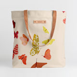 "paper butterflies" - Snap Tote in Beige by Kamala Nahas - Snap Tote
