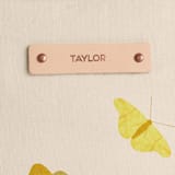 "paper butterflies" - Snap Tote in Beige by Kamala Nahas - Tag Detail
