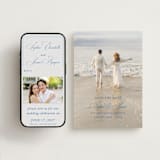 "Amalfi Blue" - Save the Dates in Blue Mist by Design Lotus - Free Wedding Website