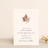 "Leaf Print" - Save the Dates in Mocha by Katharine Watson - Front