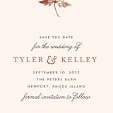 "Leaf Print" - Save the Dates in Mocha by Katharine Watson - Detail