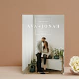 "Square Stamp" - Save the Dates in Cloud by Kelly Williams - Front