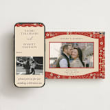 "Japanese Textile" - Save the Dates in Rose by Jennifer Holbrook - Free Wedding Website