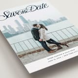 "Lettering Crossbar" - Save the Dates in Midnight by Jill Means - Detail