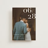 "Our Big Date" - Save the Dates in Pearl by Shannon Chen of Four Wet Feet Studio - Front