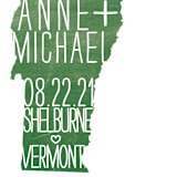 "State Stamp - Vermont" - Save the Dates in Forest by Erin Hodges - Detail