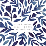 "Wildflower Floral" - Save the Dates in Navy by Katharine Watson - Detail