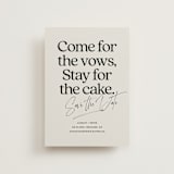 "Stay for Cake" - Save the Dates in Dark Chocolate by Jackie Crawford - Front