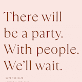 "There Will Be a Party" - Save the Dates in Terracotta by Amy Payne - Detail