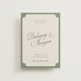 "classic bold border" - Save the Dates in Olive by Cass Loh - Front