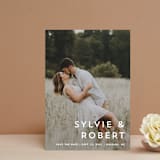 "Modern offset" - Save the Dates in Cream by Stacey Meacham - Front