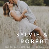"Modern offset" - Save the Dates in Cream by Stacey Meacham - Detail