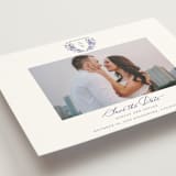 "watercolor flowers crest" - Save the Dates in Dusty Blue by Cass Loh - Detail