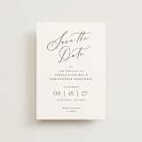 "Beautifully Scripted" - Save the Dates in Pearl by Hooray Creative - Front