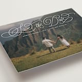 "arched script" - Save the Dates in Pearl by Kristen Smith - Detail