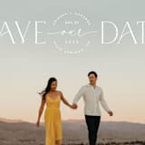 "On The Horizon" - Save the Dates in Chantilly Lace by Hooray Creative - Detail