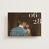 "Our Big Date" - Save the Dates in Pearl by Shannon Chen of Four Wet Feet Studio - Front