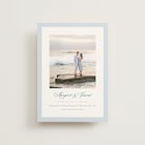 "Coastal Charm" - Save the Dates in Dusty Blue by Jennifer Postorino - Front