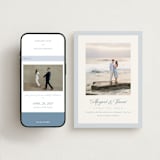 "Coastal Charm" - Save the Dates in Dusty Blue by Jennifer Postorino - Free Wedding Website