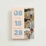 "Outlined Date" - Save the Dates in Dusty Blue by Leah Ragain - Front