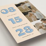"Outlined Date" - Save the Dates in Dusty Blue by Leah Ragain - Detail