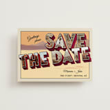 "A Retro Save the Date" - Save the Dates in Sunset by Ashley Bird - Front