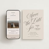 "Mirin" - Save the Dates in Linen by Kate Ahn - Free Wedding Website