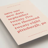 "Modern Type" - Save the Dates in Spruce by April Astudillo - Detail