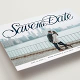 "Lettering Crossbar" - Save the Dates in Midnight by Jill Means - Detail