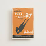 "Retro Movie Poster" - Save the Dates in Tangerine by bumble ink - Front