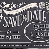 "Alabaster Florals" - Save the Dates in Slate by Jennifer Wick - Detail