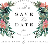 "Painted Laurel" - Save the Dates in Peach by Lori Wemple - Detail