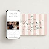 "Palm Stripes" - Save the Dates in Taffy by Susan Zinader - Free Wedding Website