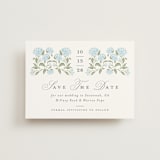 "Hydrangea Hedge" - Save the Dates in Nantucket by Susan Zinader - Front