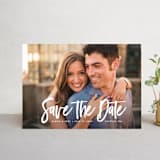 "brushed lettering" - Save the Dates in Linen by Kelly Schmidt - Front