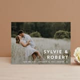 "Modern offset" - Save the Dates in Cream by Stacey Meacham - Front