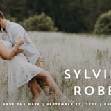 "Modern offset" - Save the Dates in Cream by Stacey Meacham - Detail