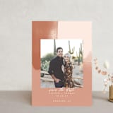 "Minimalist Abstract Sunset" - Save the Dates in Terracotta by Stephanie Given - Front