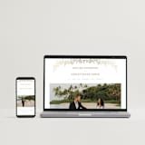 "floral crest" - Save the Dates in Champagne by Cass Loh - FREE Wedding Website