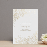 "Engraved Flowers" - Save the Dates in Latte by Phrosné Barwood - Front