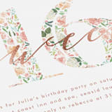 "Floral Filled 16" - Sweet Sixteen Party Invitations in Peach by Becky Nimoy - Detail