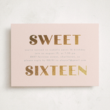 "Glittery" - Sweet Sixteen Party Invitations in Blush by Angela Thompson - Front