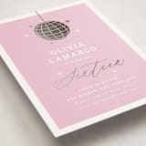 "Discotheque" - Sweet Sixteen Party Invitations in Blush by Yolanda Mariak Chendak - Detail
